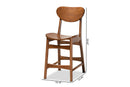 Floriane Walnut Brown 2Pc Counter Stool Set Baxton