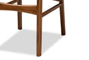 Floriane Gray Fabric Walnut Brown 2Pc Bar Stool Set Baxton