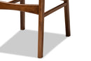 Floriane Sand Fabric Walnut Brown 2Pc Bar Stool Set Baxton