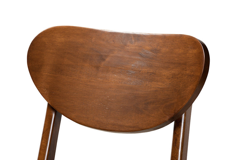 Floriane Walnut Brown 2Pc Bar Stool Set Baxton