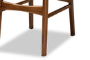 Floriane Walnut Brown 2Pc Bar Stool Set Baxton