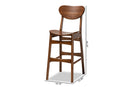 Floriane Walnut Brown 2Pc Bar Stool Set Baxton