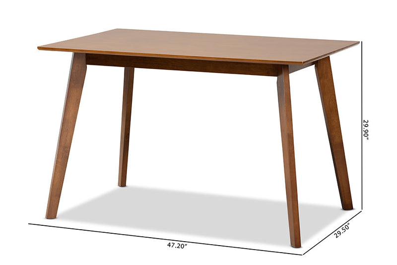 Riva Walnut Brown Dining Table Baxton