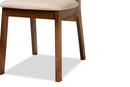 Salvatore Sand Fabric Upholstered and Walnut Brown 5-Piece Dining Set Baxton