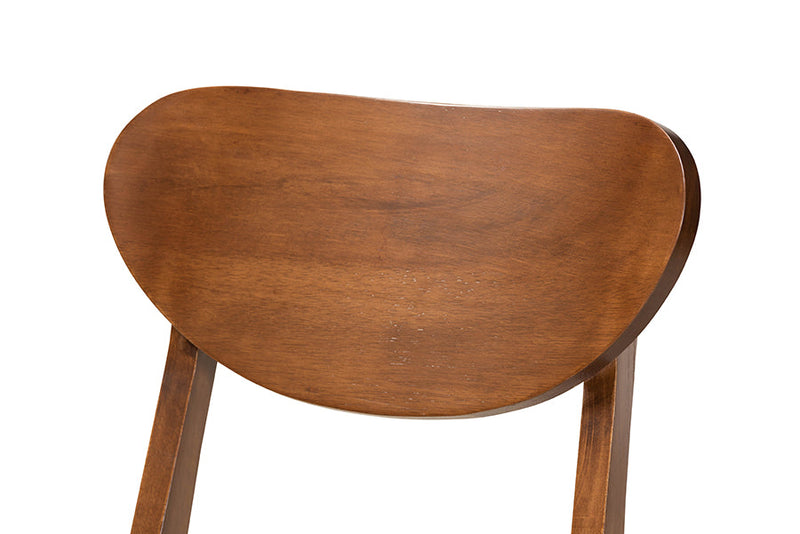 Salvatore Sand Fabric Upholstered and Walnut Brown 2Pc Dining Chair Set Baxton