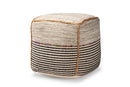 Seminyak Bohemian Multi-Colored Handwoven Wool Blend Pouf Ottoman Baxton