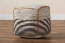 Seminyak Bohemian Multi-Colored Handwoven Wool Blend Pouf Ottoman Baxton
