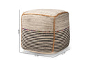 Seminyak Bohemian Multi-Colored Handwoven Wool Blend Pouf Ottoman Baxton