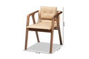 Alayna Beige Imitation Leather Walnut Brown 2Pc Dining Chair Set Baxton