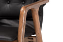 Alayna Black Imitation Leather Walnut Brown 2Pc Dining Chair Set Baxton