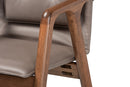 Alayna Gray Imitation Leather Walnut Brown 2Pc Dining Chair Set Baxton