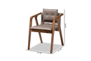 Alayna Gray Imitation Leather Walnut Brown 2Pc Dining Chair Set Baxton