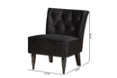 Sabrina Black Velvet Fabric Upholstered and Black Accent Chair Baxton
