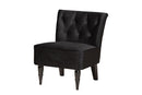 Sabrina Black Velvet Fabric Upholstered and Black Accent Chair Baxton
