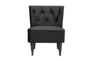 Sabrina Black Velvet Fabric Upholstered and Black Accent Chair Baxton