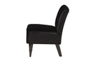 Sabrina Black Velvet Fabric Upholstered and Black Accent Chair Baxton
