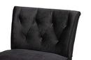 Sabrina Black Velvet Fabric Upholstered and Black Accent Chair Baxton