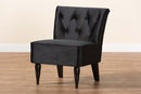 Sabrina Black Velvet Fabric Upholstered and Black Accent Chair Baxton