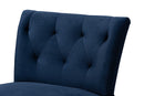 Sabrina Navy Blue Velvet Fabric Upholstered and Black Accent Chair Baxton