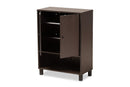 Sylvia Dark Brown 2-Door Entryway Shoe Storage Cabinet w/Bottom Shelf Baxton