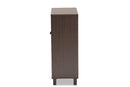 Sylvia Dark Brown 2-Door Entryway Shoe Storage Cabinet w/Bottom Shelf Baxton