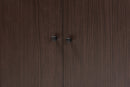 Sylvia Dark Brown 2-Door Entryway Shoe Storage Cabinet w/Bottom Shelf Baxton