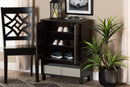 Sylvia Dark Brown 2-Door Entryway Shoe Storage Cabinet w/Bottom Shelf Baxton
