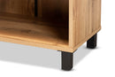 Sylvia Oak Brown 2-Door Entryway Shoe Storage Cabinet w/Bottom Shelf Baxton