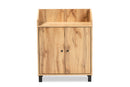 Sylvia Oak Brown 2-Door Entryway Shoe Storage Cabinet w/Top Shelf Baxton