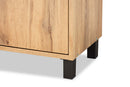 Sylvia Oak Brown 2-Door Entryway Shoe Storage Cabinet w/Top Shelf Baxton