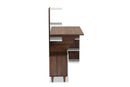 Kacela Two-Tone White and Walnut Brown Storage Computer Desk w/Shelves Baxton