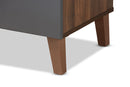 Commodore Two-Tone Walnut Brown and Dark Gray Storage Desk w/Shelves Baxton