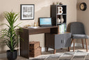 Commodore Two-Tone Walnut Brown and Dark Gray Storage Desk w/Shelves Baxton