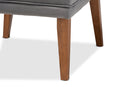 Dorina Gray Velvet Upholstered and Walnut Brown Dining Chair Baxton