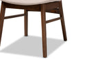 Marguerite Beige Fabric Upholstered and Walnut Brown 2Pc Dining Chair Set Baxton