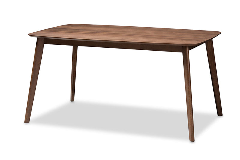 Marguerite Beige Fabric Upholstered and Walnut Brown 5-Piece Dining Set Baxton