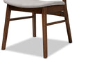 Marguerite Gray Fabric Upholstered and Walnut Brown 2Pc Dining Chair Set Baxton