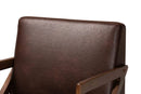 Holitz Dark Brown Faux Leather Effect Fabric Walnut Brown Accent Chair Baxton