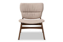 Laima Beige Fabric Upholstered and Walnut Brown Accent Chair Baxton