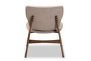 Laima Beige Fabric Upholstered and Walnut Brown Accent Chair Baxton