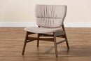 Laima Beige Fabric Upholstered and Walnut Brown Accent Chair Baxton