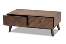 Leryn Walnut Brown Coffee Table Baxton