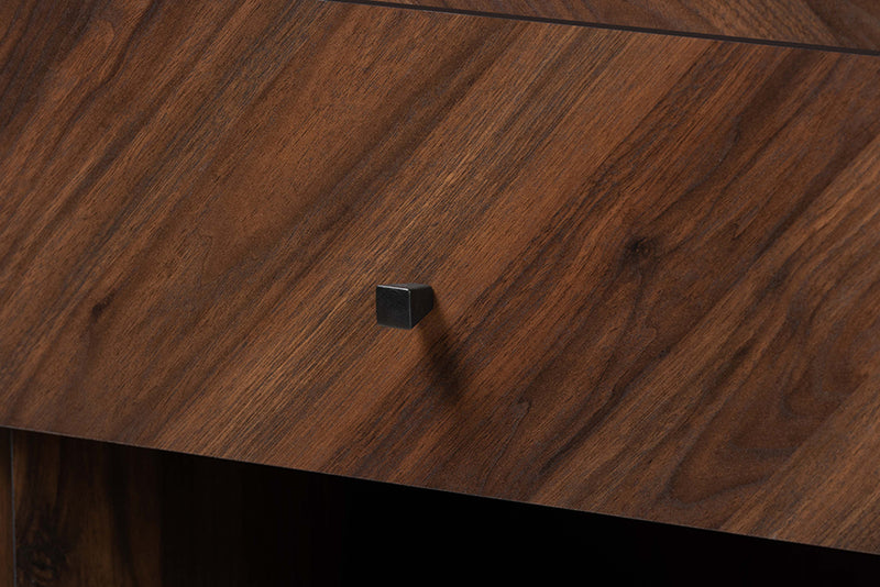 Leryn Mid-Century Modern Walnut Brown Finished Wood Storage Cabinet