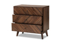 Leryn Walnut Brown 3-Drawer Storage Chest Baxton