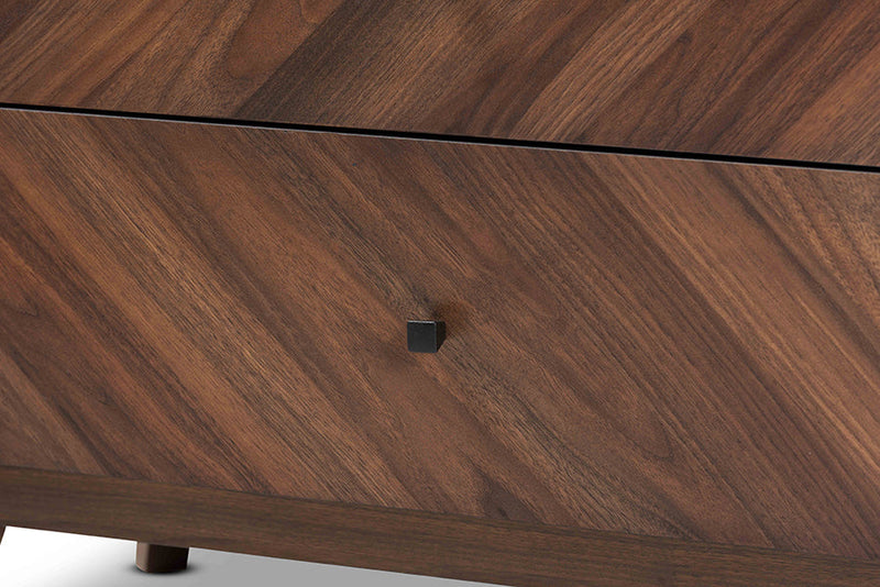 Leryn Walnut Brown 3-Drawer Storage Chest Baxton