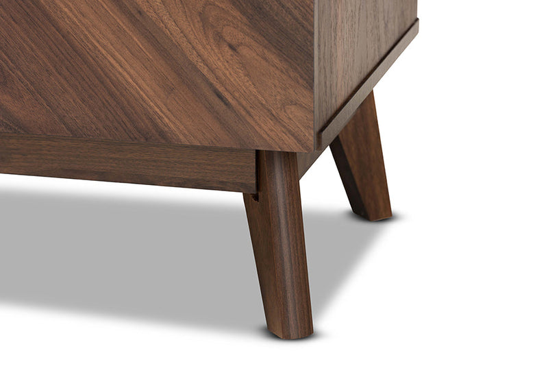 Leryn Walnut Brown 3-Drawer Storage Chest Baxton