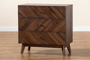 Leryn Walnut Brown 3-Drawer Storage Chest Baxton