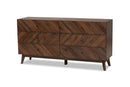 Leryn Walnut Brown 6-Drawer Dresser Baxton