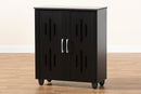 Talon Black 2-Door Shoe Storage Cabinet Baxton