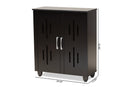 Talon Black 2-Door Shoe Storage Cabinet Baxton